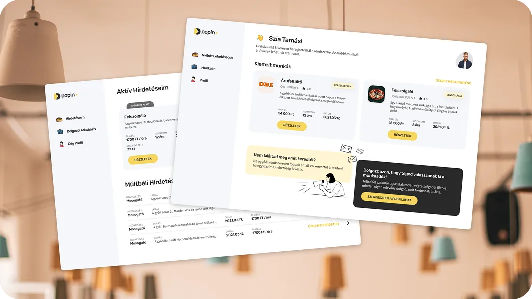 Temporary work marketplace interface